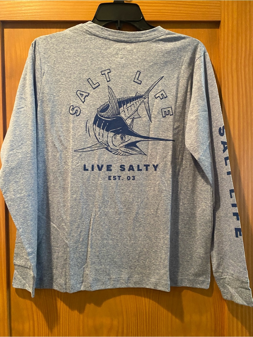 Salt Life Women’s Heather Blue Live Salty Long Sleeve Shirt NWT Size S